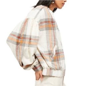 Free People Mattie Plaid Bomber
